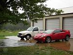 My little truck and celica in front of my shop