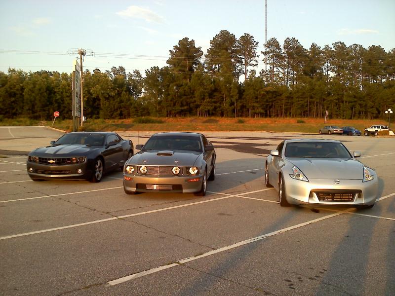 My 2009 370z
My friends 2011 camaro rs
My friends 2009 mustang gt/cs