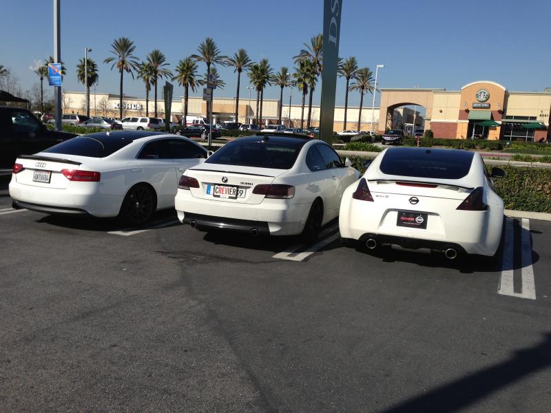 My best friends at work.
audi A5, BMW 335I and my 370Z