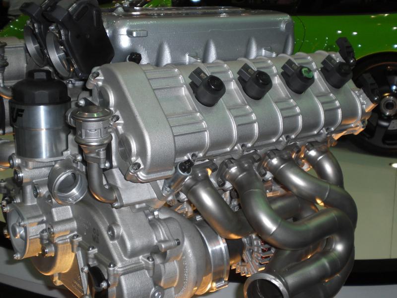 4.5 liter flat-crank V8.