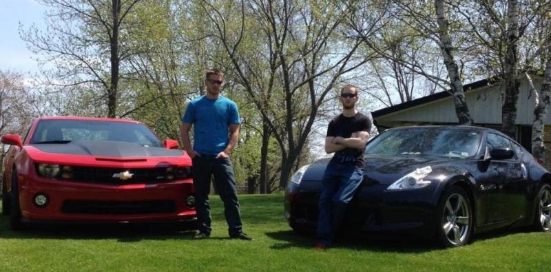 My roommate with his Camaro SS 1LE and I