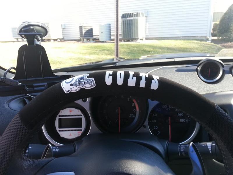 colts steering wheel cover.  Yeah I'm a big colts fan here in Raven territory.