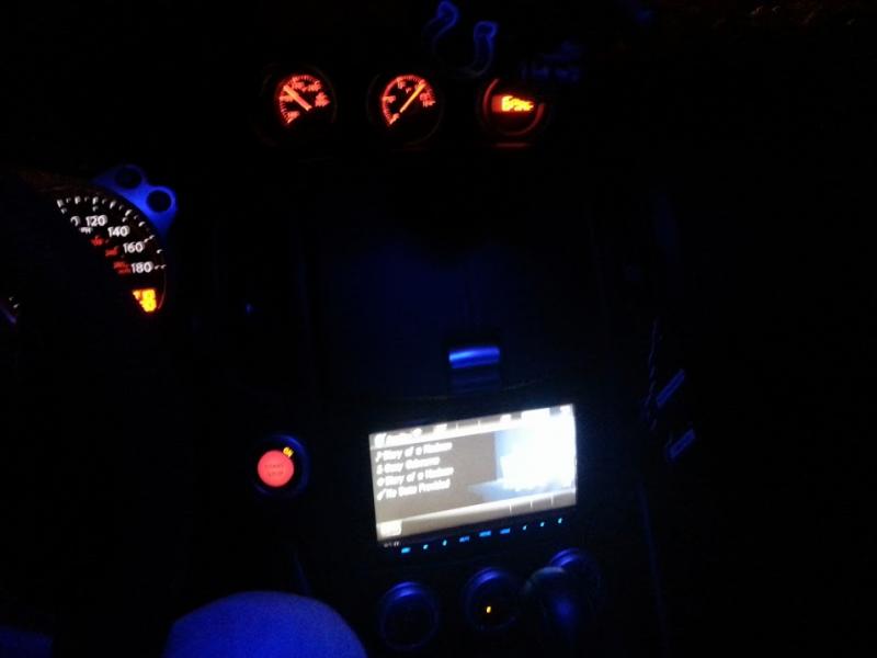 radio with blue dome light on.  Very relaxing, good therapy