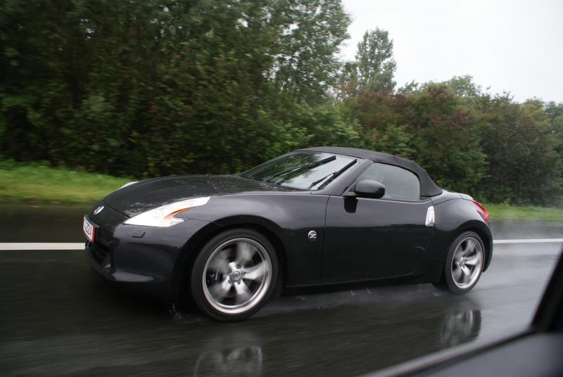 Nissan 370z Roadster on autobahn, Germany