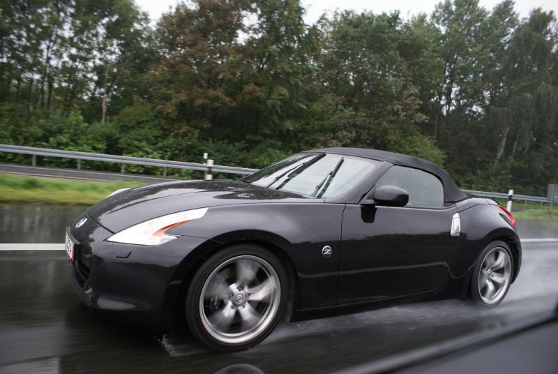 Nissan 370z Roadster on autobahn, Germany