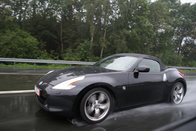 Nissan 370z Roadster on autobahn, Germany