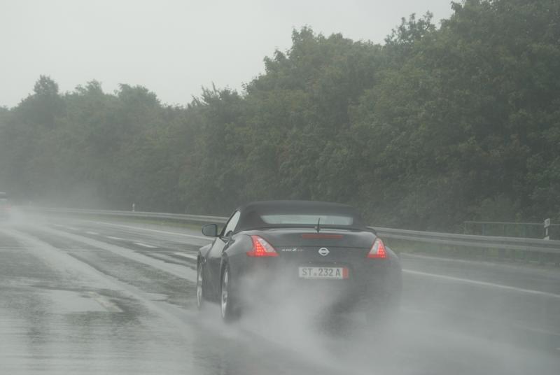 Nissan 370z Roadster on autobahn, Germany