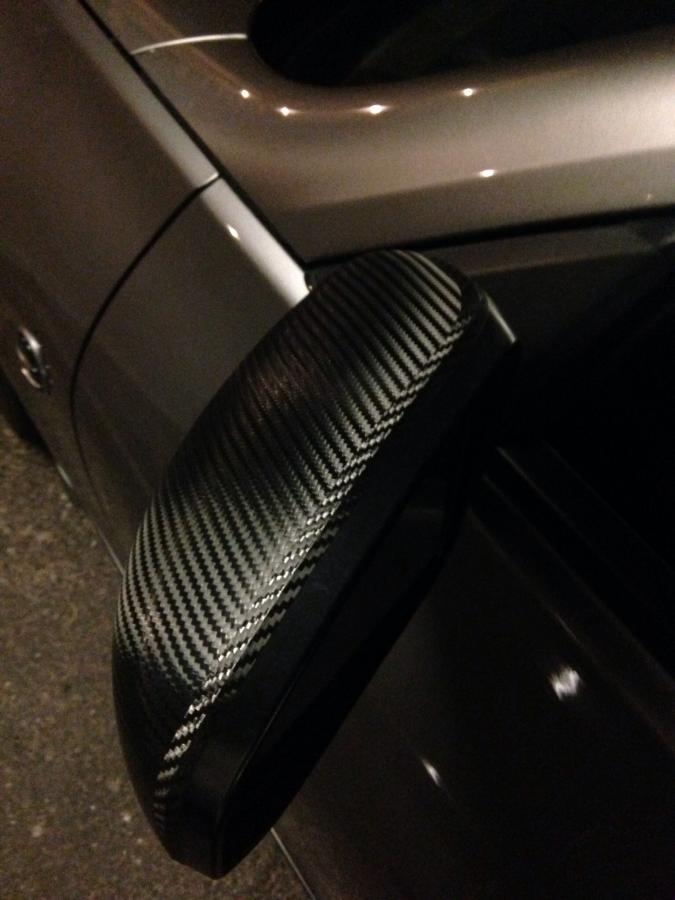 Herringbone carbon fiber wrap 3M on side mirrors