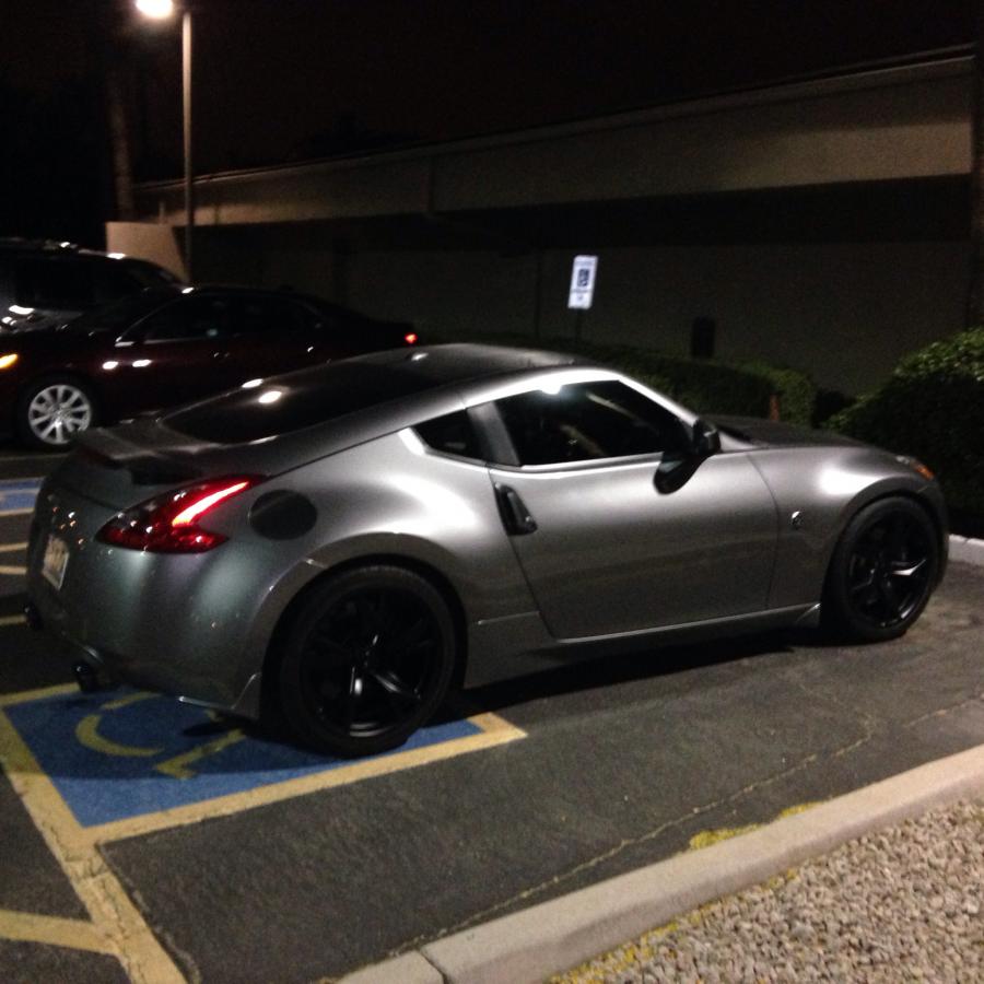 Night shot after liquid glass treatment & flat black powder coated wheels