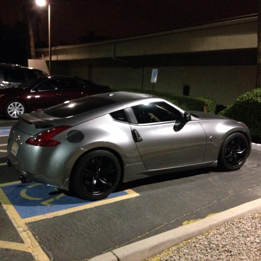 Night shot after liquid glass treatment & flat black powder coated wheels