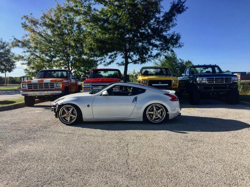 Removed front bumper and skirts to buy the real deal. 
Partial carbon fiber lip too. Update photos soon.