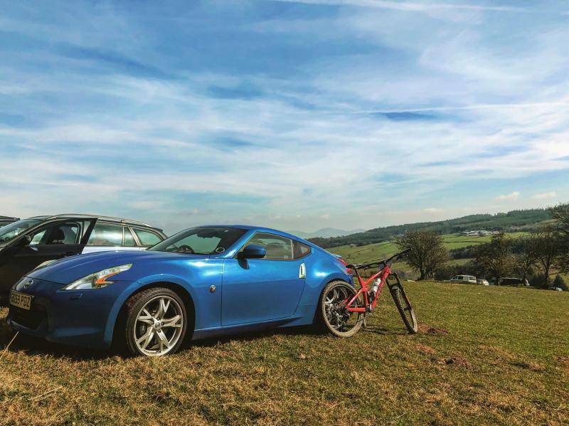 Nissan 370z in North Wales for enduro race day