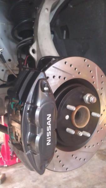 Stop Tech Cross Drilled/Slotted Rotors/Project Mu pads/Stop Tech SS Brake lines. Right Rear