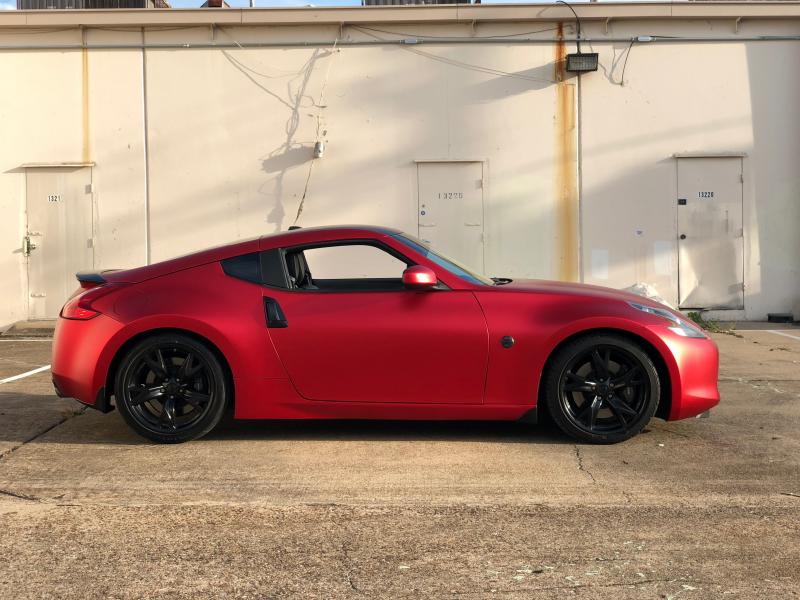 satin chrome red side view