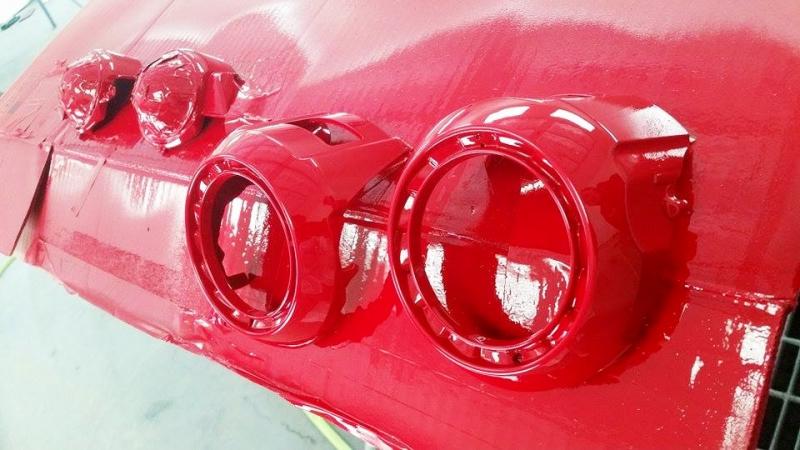 OEM Paint Matched Solid Red (A54) Projector & Turn Signal Shrouds