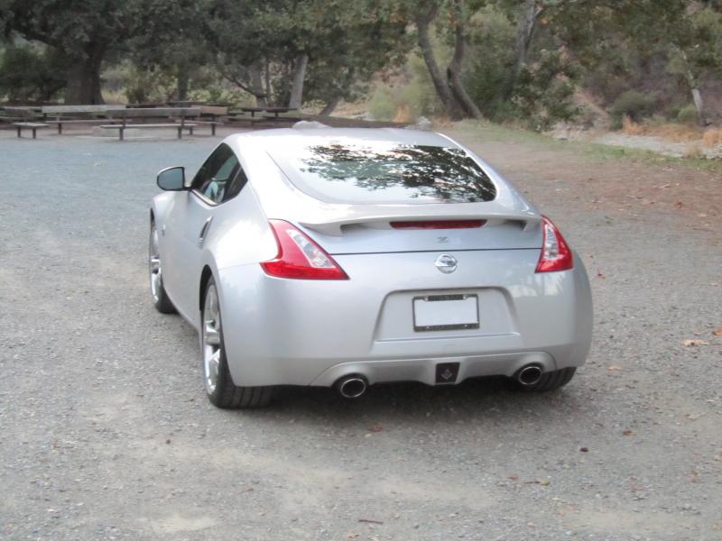 Silver 370Z Rear 370Z delete and rebadged Z over Nissan badge