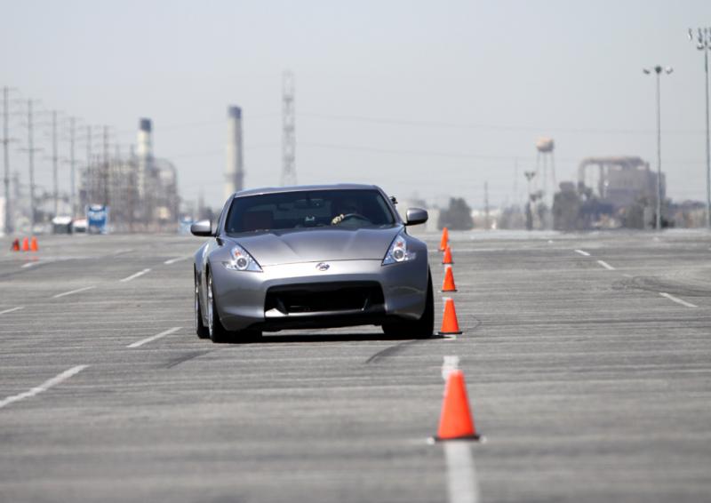 Cone run at Fontana, testing sway bar settings.