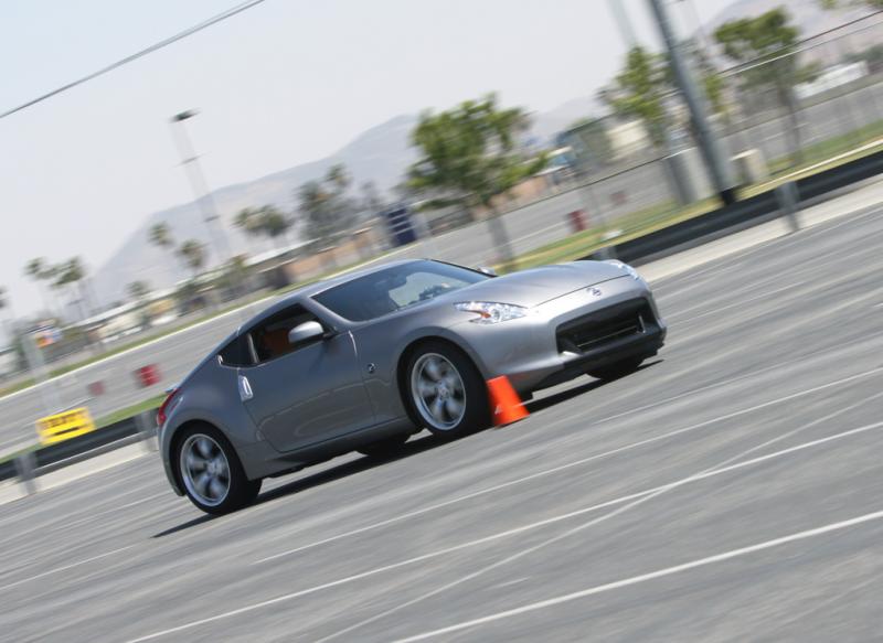 Going through the cones at Fontana.