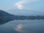 Fuji Mountain as the boat drift away from it.