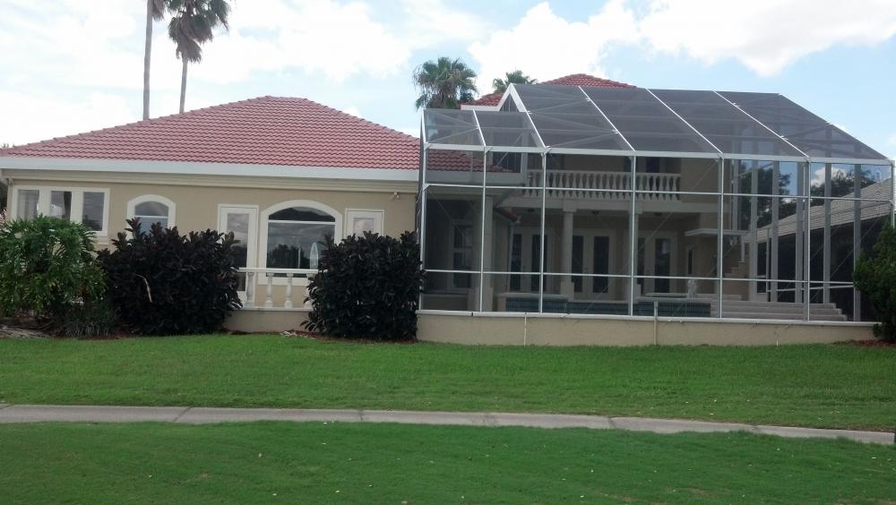 View of the back of the house from the golf course.