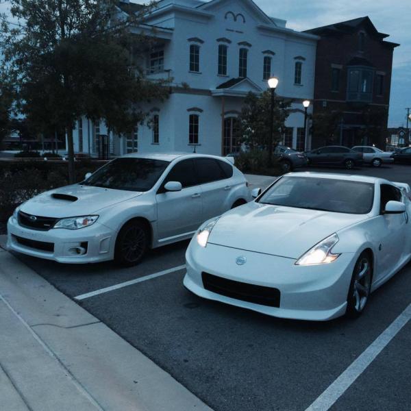 Posted up with my boys WRX at the plaza