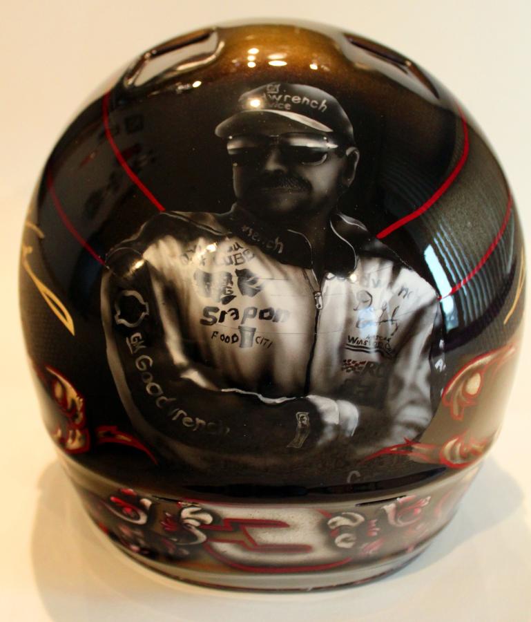 Race helmet rear