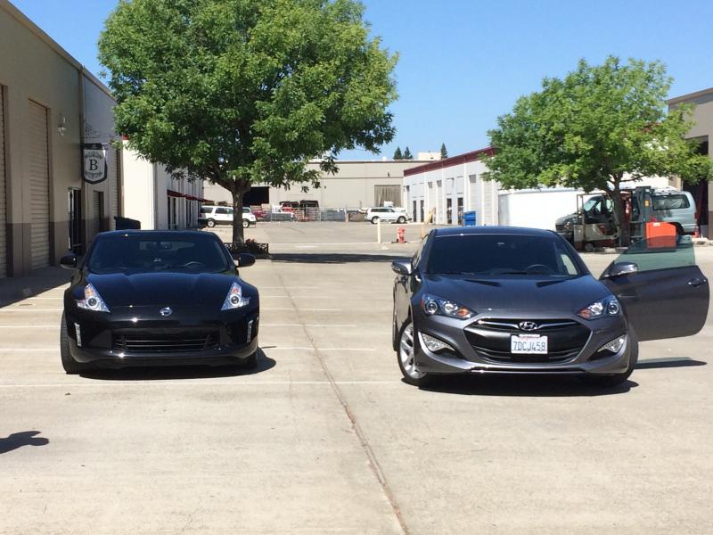 My brother and I getting our cars tinted