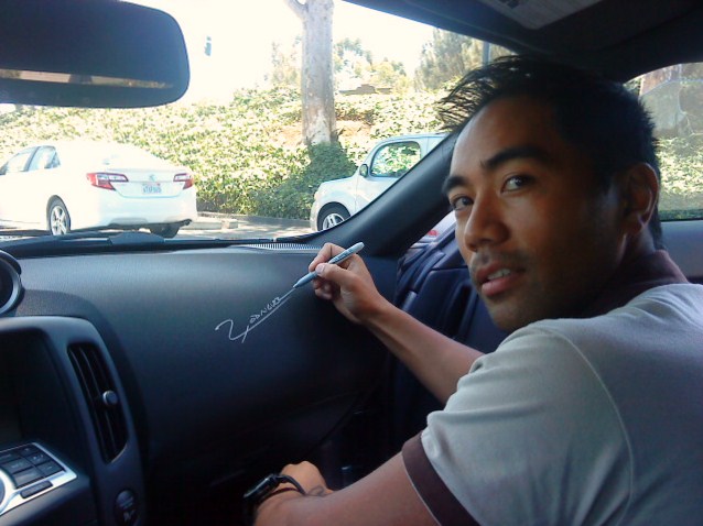 Randy signing my dashboard. Thanks Randy!