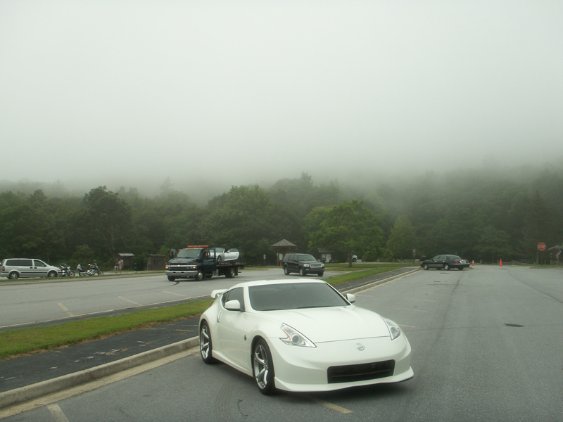 Can you make out the peak of Brasstown Bald though the clouds?