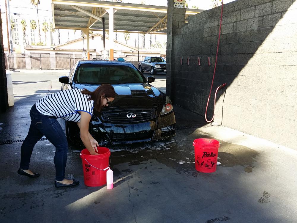 Shes well trained in the two bucket method