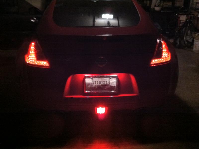 Wired up to the license plate light!