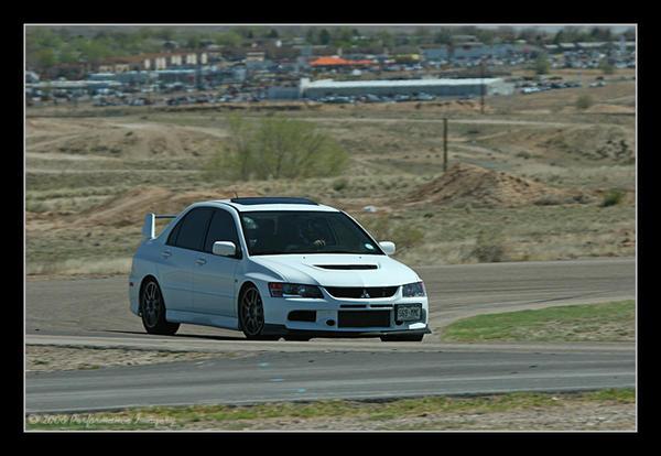 EVO IX with passengers at Pueblo Motorsports Park