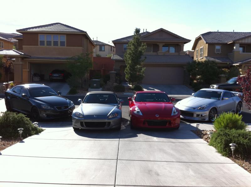 Makeshift shoot outside a friend's house. That's mine in red ;)