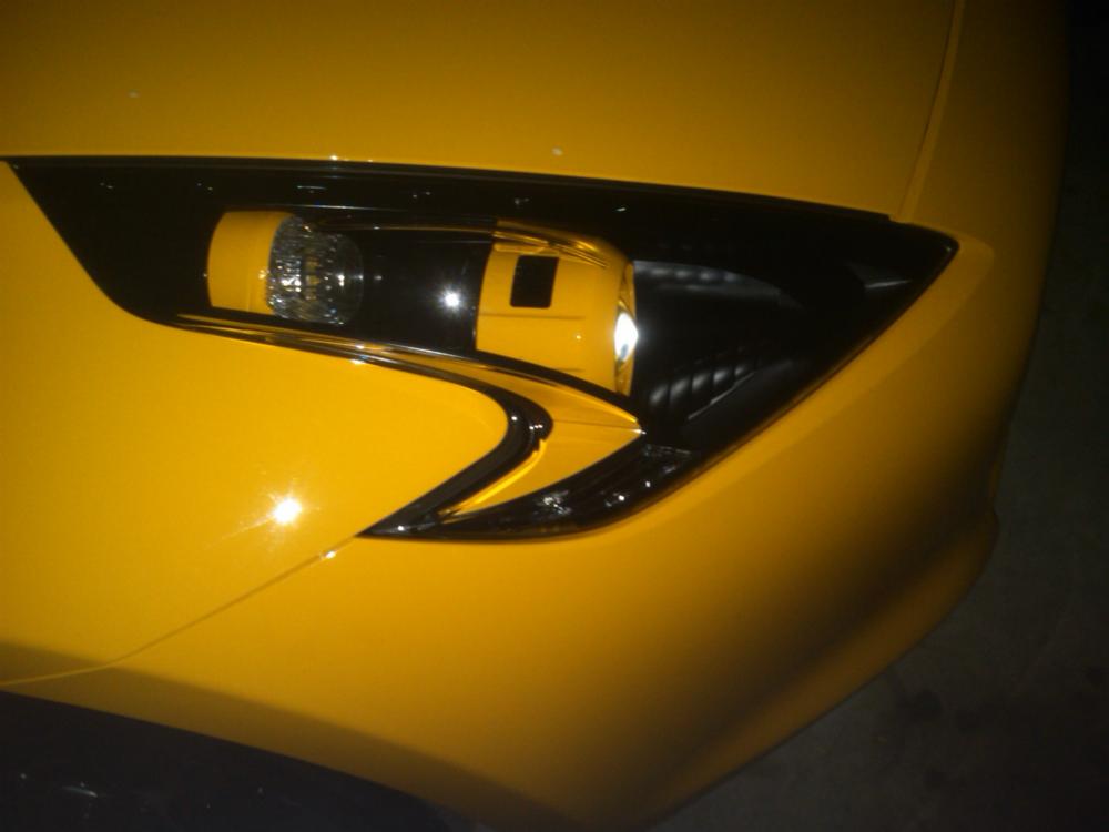 headlights done satin black and chicane yellow