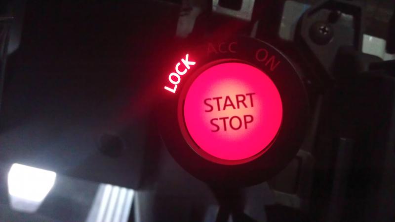 Modified LED for "LOCK" to red. Modified red  LED for illuminated "Start STOP"