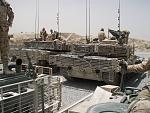 Leopard 2 tanks waiting to roll