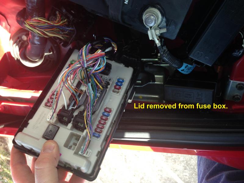 #15 Image showing the fuse box with cover removed.