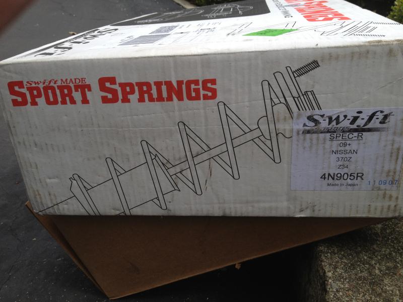 Tried the Swift Sport Spec-R Springs 370Z for a week - can you say dampening fail.