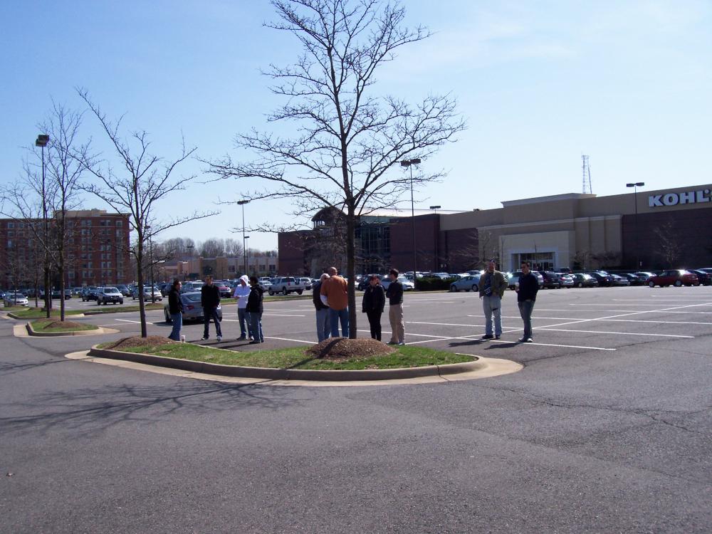 The group mingling and talking about cars, ZdayZ!